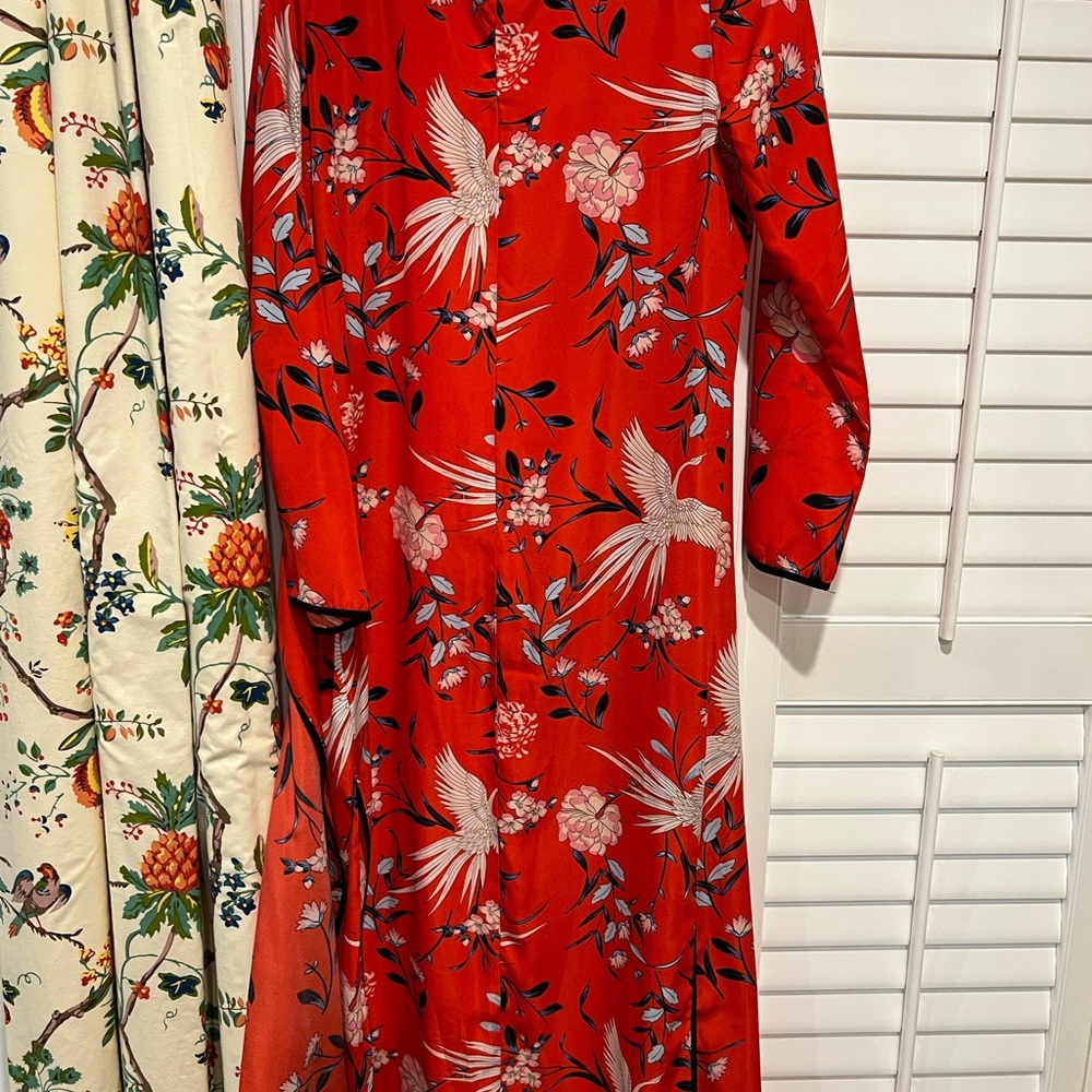 Red Floral Kimono Robe - Picture 6 of 6
